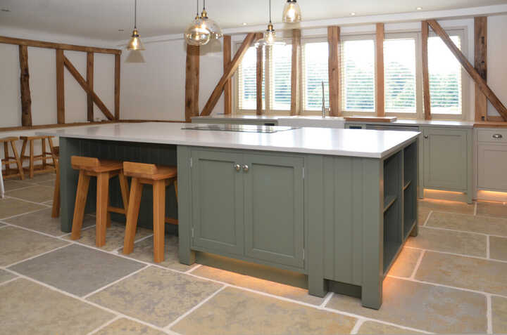 kitchen island with stools