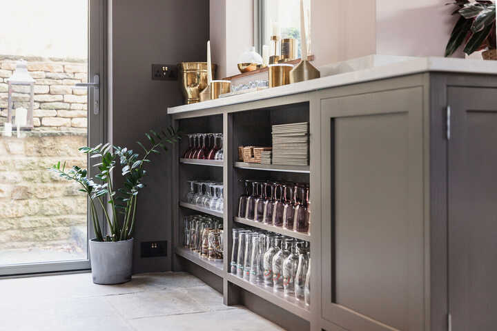 kitchen cabinet with glassware